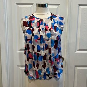 BANANA REPUBLIC Sleeveless Pleated Colorful Blouse